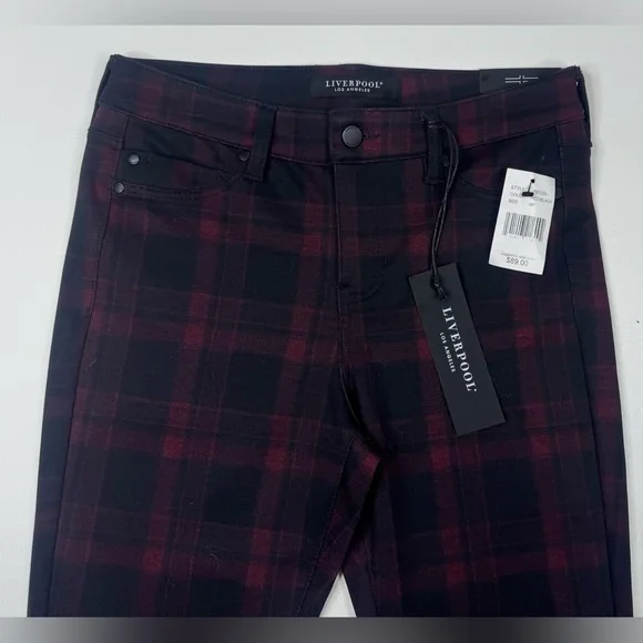NWT Liverpool Jeans Stretch Plaid Ponte Pants Womens Size 6 Petite - Picture 5 of 12